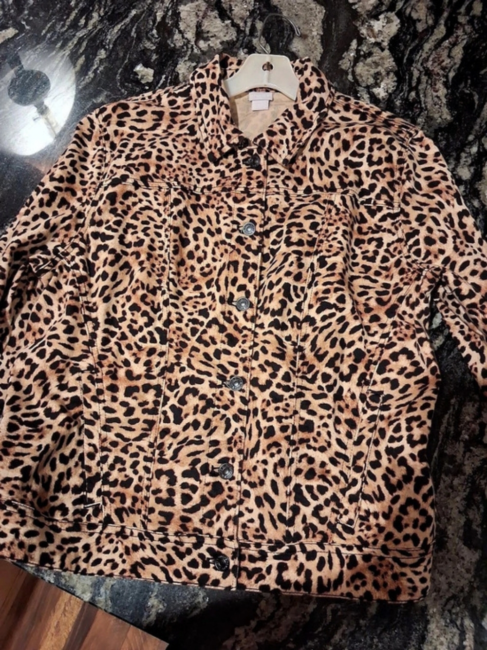 Chico's Leopard Print Jacket Size 3P Like New